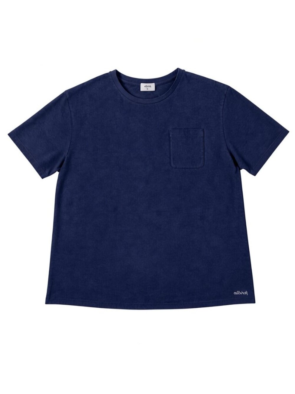Allbirds XL Men's Navy Blue Pocket Tee Cotton/Merino Wool Casual Embroidered